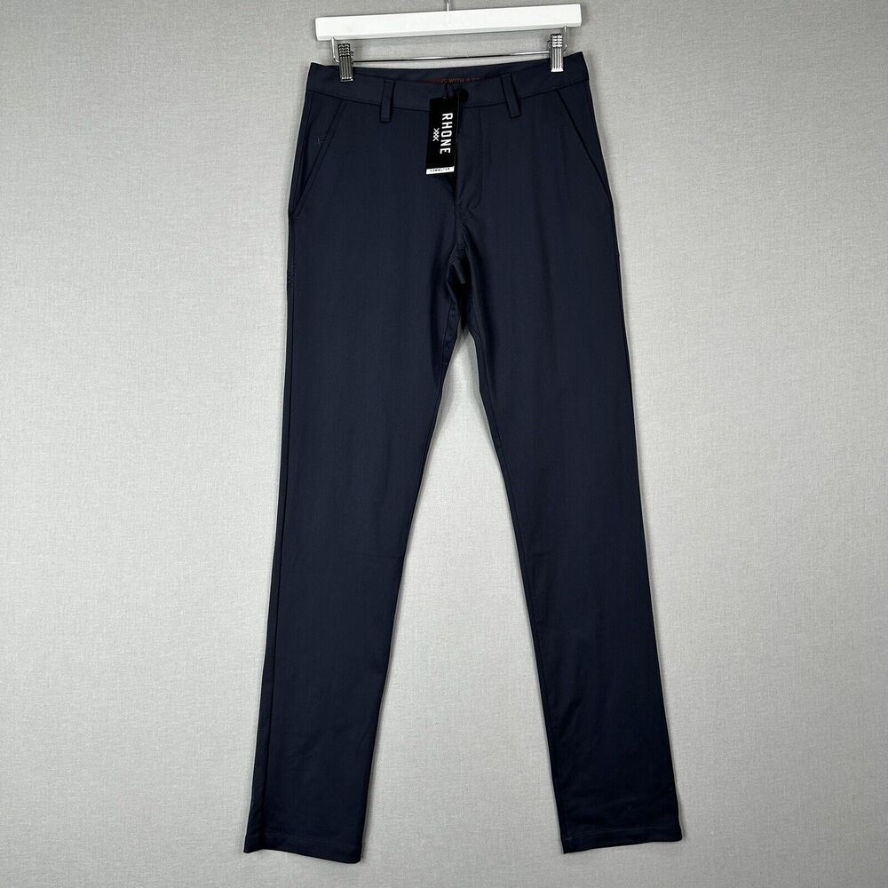Rhone Mens Pants 28 Gray Iron Commuter Slim Fit Trouser Golf Performance Comfort